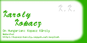 karoly kopacz business card